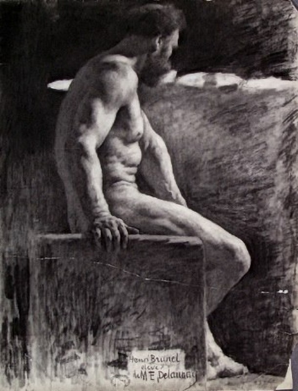 "Drawing. Nude" by Brunet Henri-Jean-Baptiste