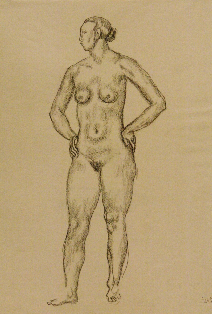 "Drawing. Nude" by Evsey Evseevich Moiseenko