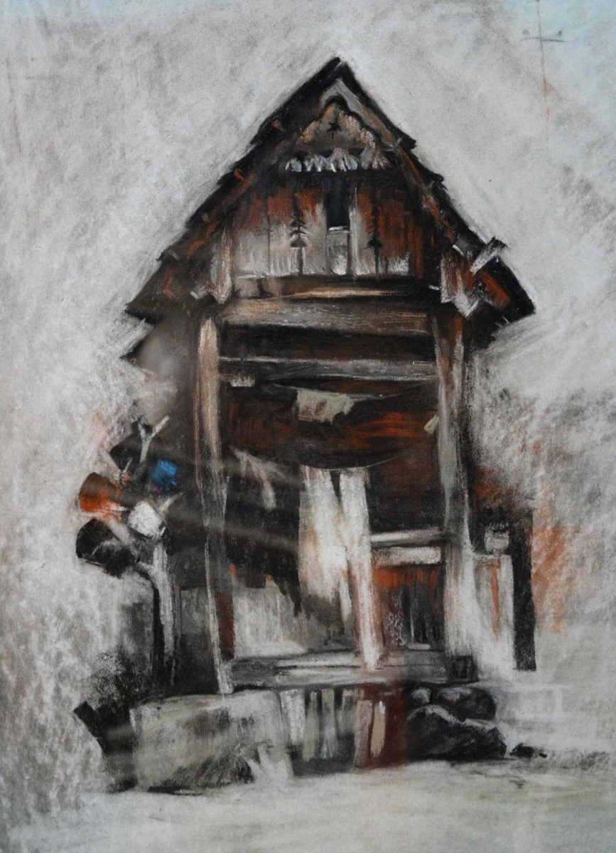 "Drawing. Pleinair. Long term" by Oxana Țip, 450x350mm, pastel on paper