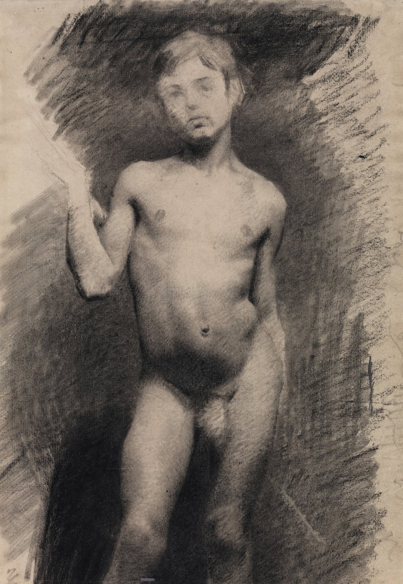 "Drawing. Nude" by Vilhelm Hammershøi