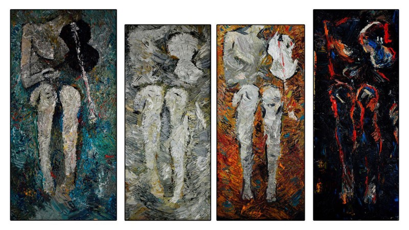 "Schițe la compoziție. Teatrul" by Влада Cибуc, 2015, масло / холст
