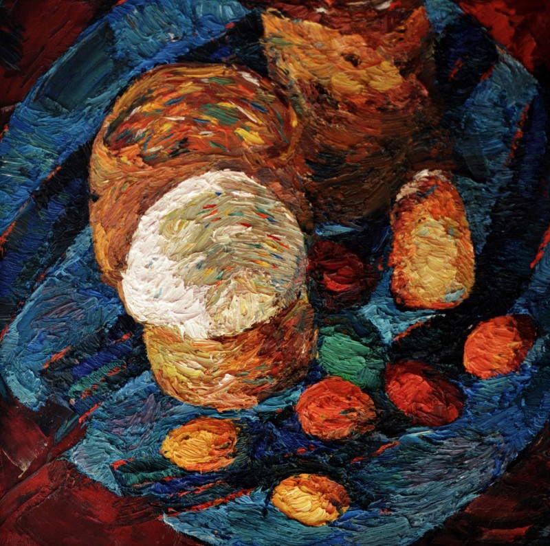 "Natură statică de Paști" by Cаролина Леагул, 2013, 400x400mm, масло / холст