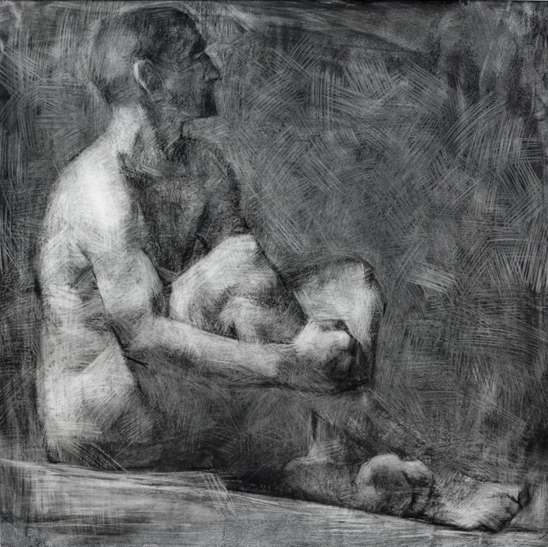 "Desen. Nud. De lungă durată" by Nina Apostol, 750x750mm, Russian sauce pe hârtie