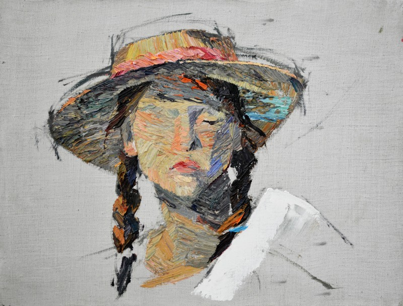 "Portrait. Etude. Dealu-Frumos" by Nicoleta Derivolcov, 2022, 320x420mm, oil on canvas