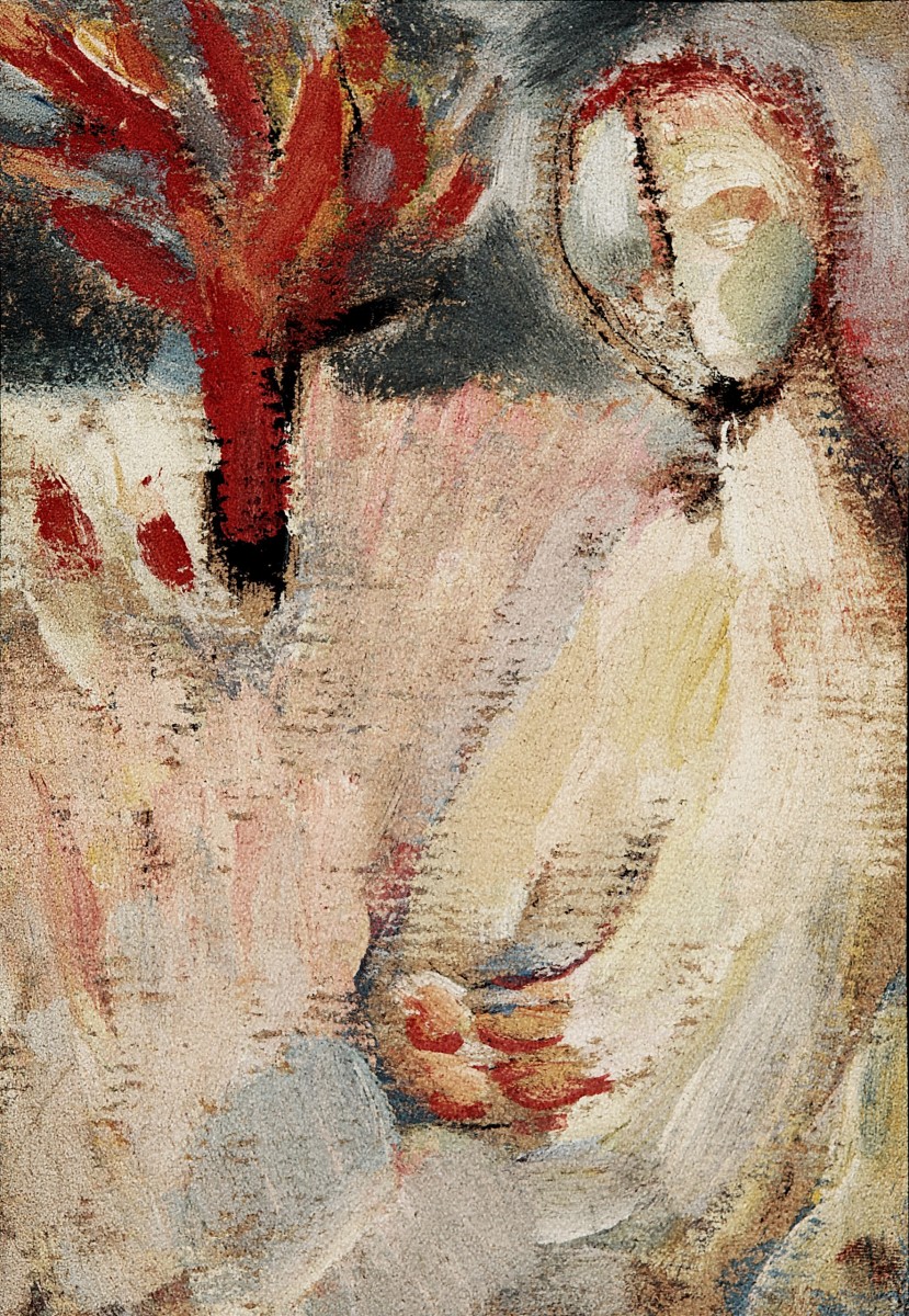 "Compozition" by Dumitru Brodețchii, 1994, 250x180mm, Oil on paper