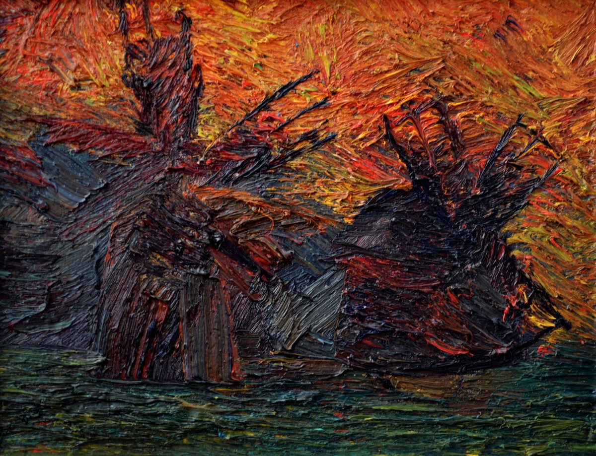 "Motiv. Sibiu. Astra" by Vlada Cibuc, 2015, 320x420mm, ulei pe pânză