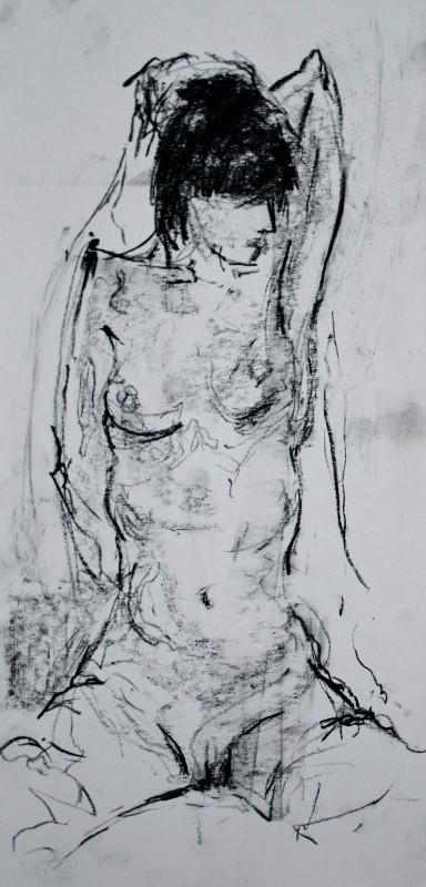 "Crochiu. Nud" by Cristina Demian, 2016, 300x150mm, Russian sauce pe hârtie