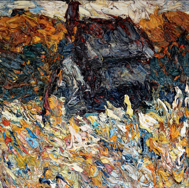 "Moară. Sibiu ASTRA" by Ioan Postică, 2015, 410x410mm, oil on canvas