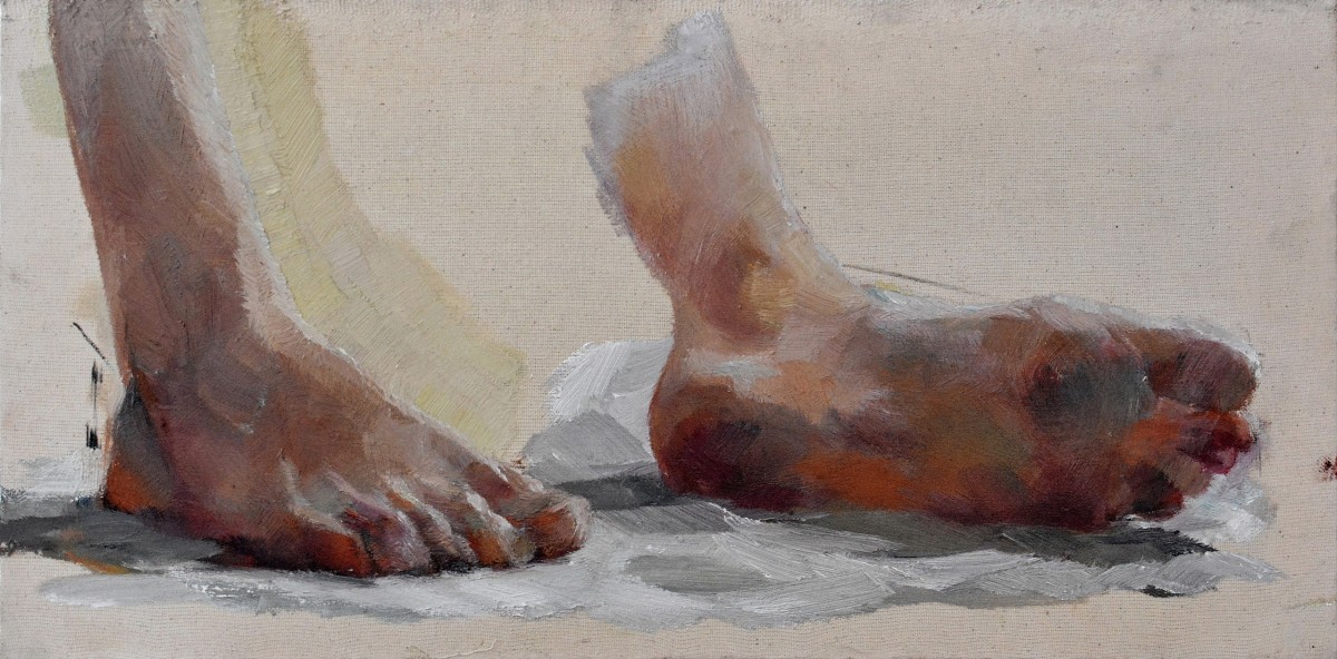 "Laba piciorului" by Ion Golubei, 2015, 300x600mm, ulei pe pânză