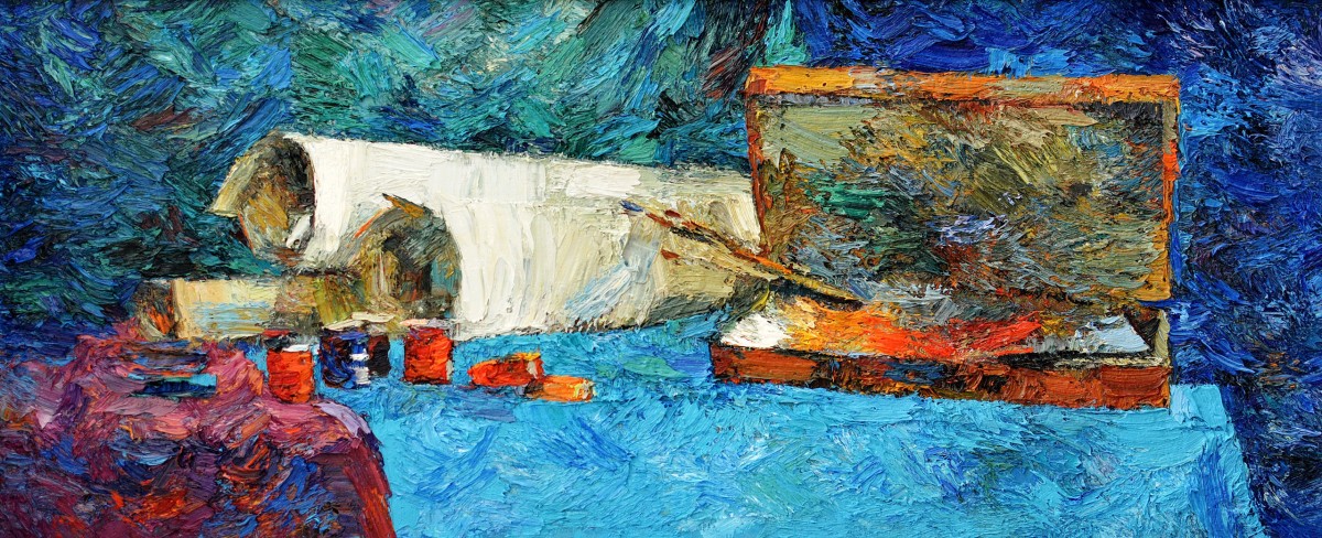 "Painting. Long term" by Mădălina Casian, 500x1100mm, oil on canvas