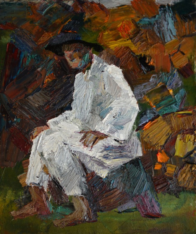"Studiu. Figură. Pleinair" by Vlada Cibuc, 2017, 300x250mm, ulei pe pânză