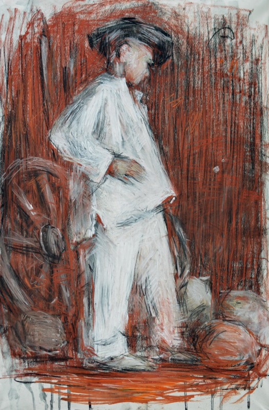 "Drawing. Figure" by Vasile Corețchii, 600x400mm, pastel on paper