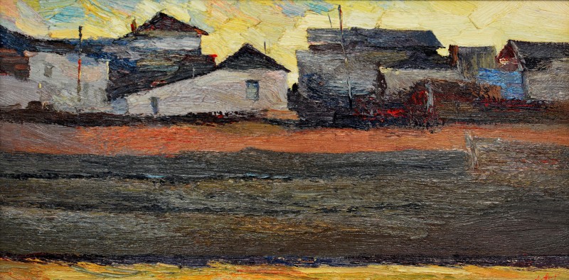 "Krasnovodsk" by Anatol Ghimpu, 2000, 400x800mm, oil on canvas