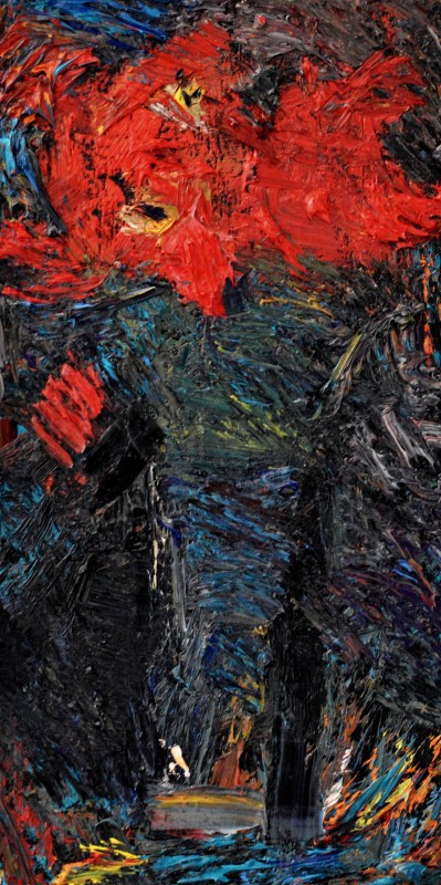 "Studiu. Natură statică cu flori" by Alexandru Untilov, 2015, 400x200mm, oil on canvas