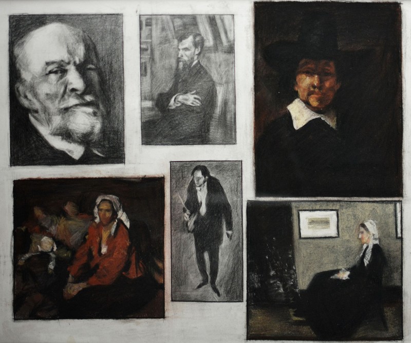 "Copies" by Oxana Țip, mixed technique on paper