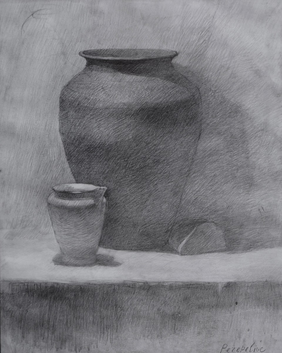 "Still life" by . Perepeliuc, 2003, 500x400mm, pencil on paper
