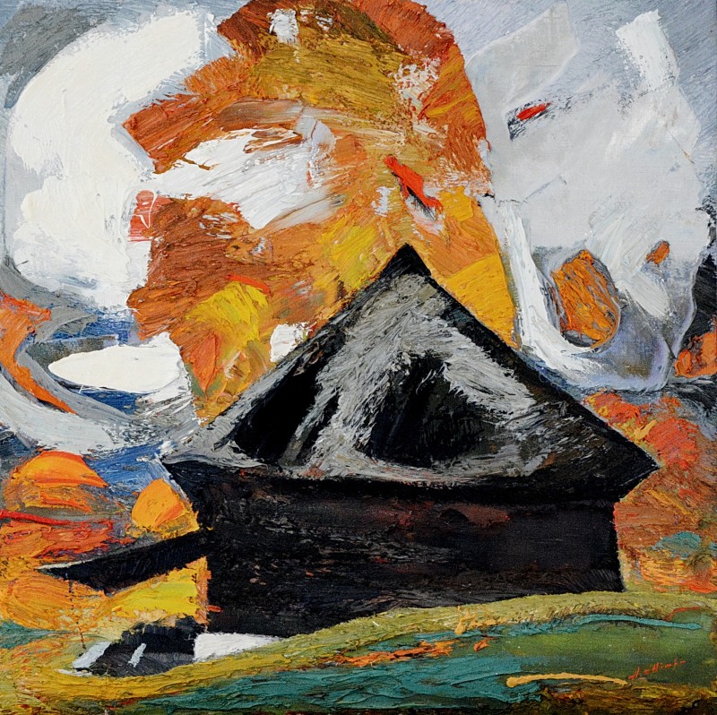 "Autumn. Sibiu" by Anatol Ghimpu, 2012, 520x520mm, oil on canvas