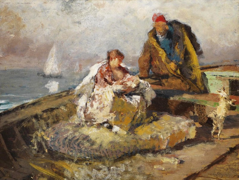 "Composition. Marine landscapes" by Mosè Bianchi