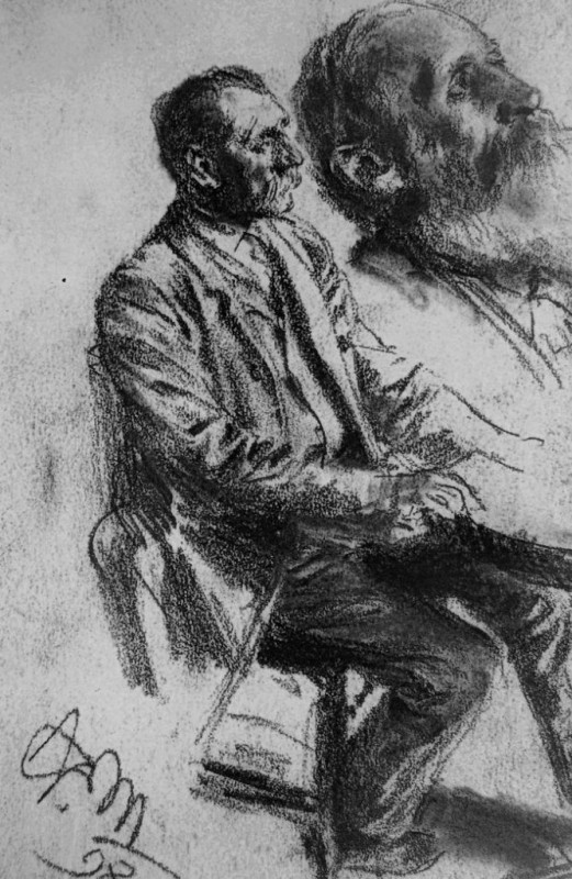 "Рисунок. Портрет" by Адолф Мензел, карандаш / бумага