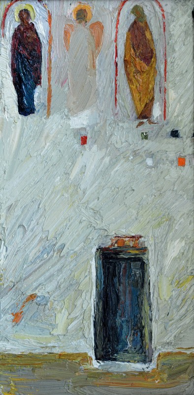 "Fragment. Biserică" by Rodica Dubasari, 2013, 400x200mm, ulei pe pânză