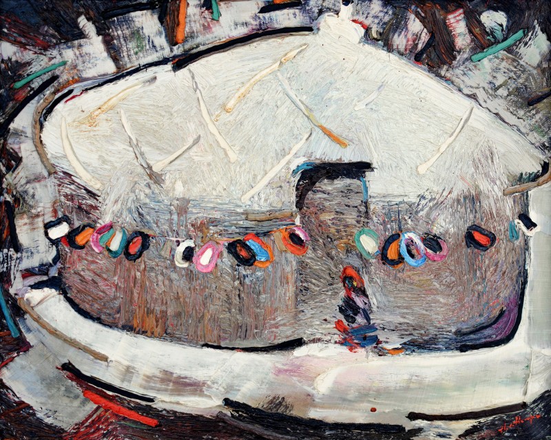 "Yurt. Turkmenia" by Anatol Ghimpu, 2000, 420x520mm, oil on canvas