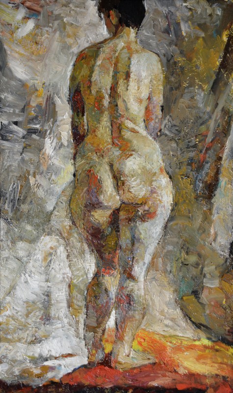 "Nud" by Vasile Ignat, 2004, 680x420mm, ulei pe pânză