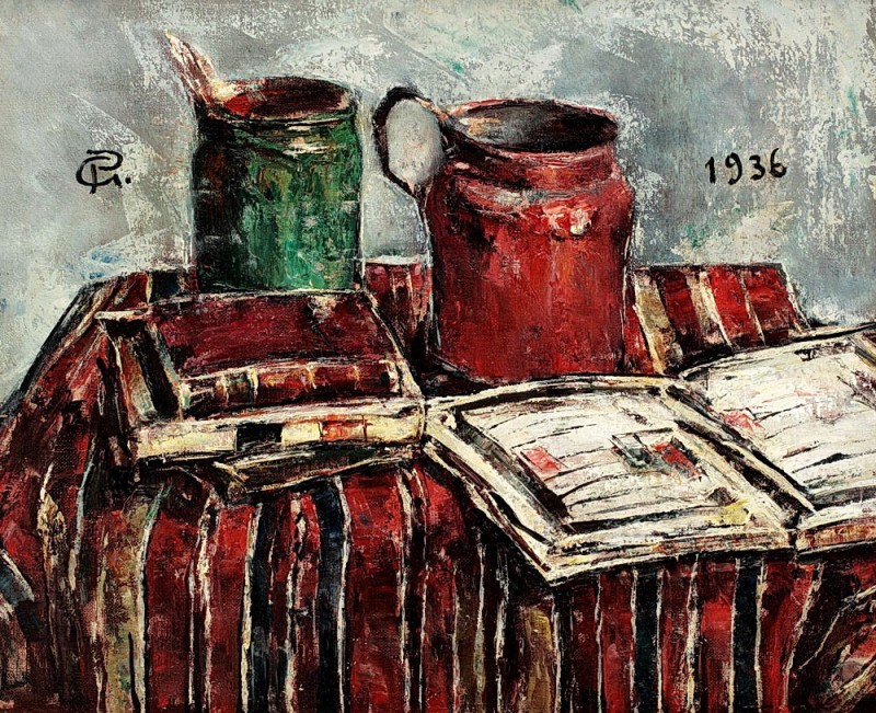 "Pictură. Natură statică" by Gheorghe Petrașcu