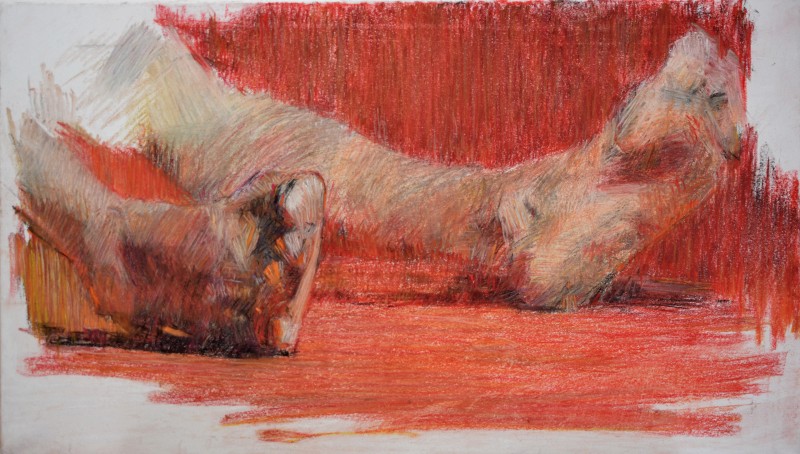 "Этюд. Ноги" by Едуард Леаху, 2020, 300x520mm, пастель / бумага