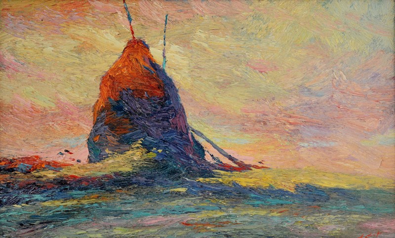 "Căpițe" by Anatol Ghimpu, 2000, 420x680mm, oil on canvas