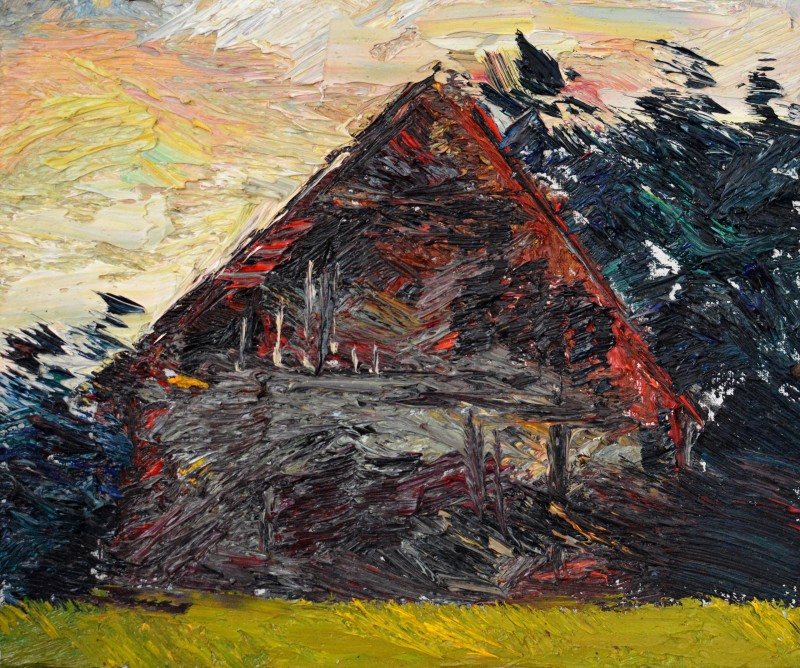 "Căsuță. Transilvania" by Vlada Cibuc, 2015, 250x300mm, oil on canvas