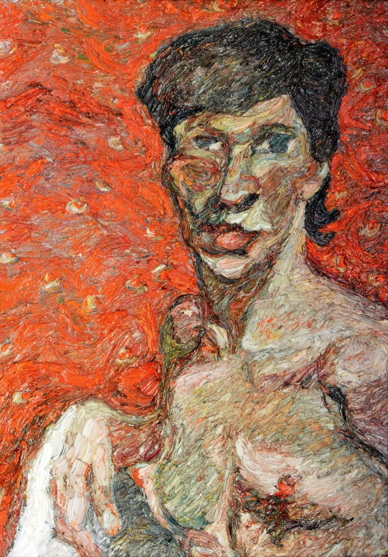 "Studiu. Portret" by Olga Ilieș, 1999, 600x420mm, ulei pe pânză